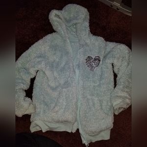 Girl's size 7/8 fury mint green coat